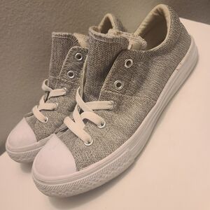 Converse All Star Kids Gray Canvas Slip On Sneakers